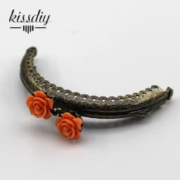 KISSDIY 10pcs 8.5CM Rose Head Pattern Purse Frame Antique Bronze Semi-Circle Shape Bag Kiss Clasp Lace Metal DIY Bag Accessories