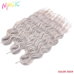 Magic 24Inch 3PCS Loose Wave Synthetic Crochet Hair Bundles Copper Red Heat Resistant Hair Extensions For Women Braiding Styling