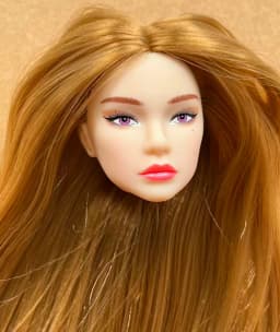 1/6 Coffee Beige Superwhite Skin Doll Heads Candy Color Hair Heads Collective Female Doll Figure Toys