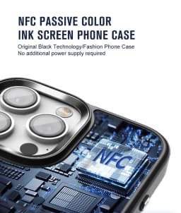 NFC DIY Picture Ink Phone Case for iPhone 17 16 15 14 13 Pro Max DIY Screen Phone Cover Cartoon Protection Case Battery Free