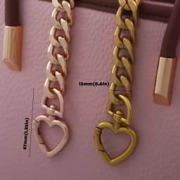 Metal Heart Shape Purse Extender Chain Strap Purse Chain for Accessory Charms, Lengthen Crossbody Shoulder Handbags Strap