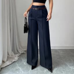 CPSYMYM Pants Summer Korean Comfortable Plain Full Length Wide Leg Vacation Pants For Women