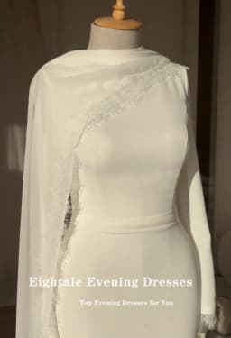 Eightale Arabic Wedding Dress Appliques Customized Ivory O-Neck Bridal Gown Long Sleeves Mermaid Bride Party Dress Robe De Marié
