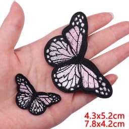2PCS 21Color Butterfly Embroidered Patch Badges Iron On Patches For Clothing Thermoadhesive Patches On Clothes Sewing Appliques