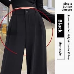 Slim Straight High Waist Trousers for Pear Shaped Women Summer Thin New Office Professional Korean Style Wide Leg Pants