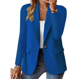 New Women Fashion Solid Button Suit Coat Lapel Long Sleeve Hatless Casual Coat Jacket Oversized Work Office Lady Business Autumn