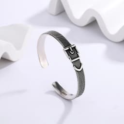 New 925 Sterling Silver Metallic Belt Vintage Punk Bracelet Bangle For Woman Girl Fashion Jewelry Gift Dropship Wholesale