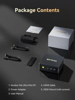 GMKtec M6 Ultra Mini PC AMD Ryzen 5 7640HS DDR5 M.2 2280 SSD Win11 Pro USB4 2.5G LAN WiFi6E BT5.2 Desktop Office Gaming Computer