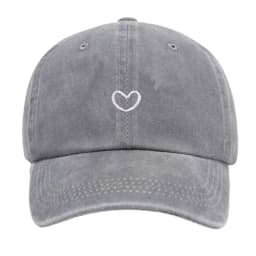 1pc Retro Washed Little Heart Embroidered Ponytail Baseball Cap for Women,Outdoor Sports Adjustable Women's Cap for Daily Wear