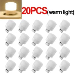 50/1Pcs Mini USB Night Light Warm White Eye Protection Book Reading Light USB Plug Computer Mobile Power Charging LED Night Lamp