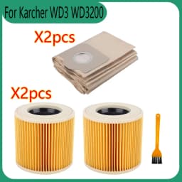 For Karcher WD3 Premium WD3200 WD 3300 MV3 A2004 A2054 Vacuum Cleaner Spare Parts Accessories Replacement Dust Bag Hepa Filter