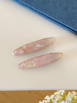 2pcs/set Acetate Hair Clip Oval Geometric Side Pins Colorful Hairpin Elegant Sweet Women Hair Accessories