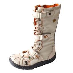 TMA EYES Strape-Accent Washed PU Leather Flat Women's Boot With Plus Size