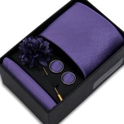 Top Quality Solid Color Ties Hanky Cufflinks Brooch Set Elegant Jacquard Necktie For Men Business Wedding In Gift Box Gravatas