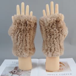2026 New Fashion Real Rex Rabbit Fur Gloves Women Winter Genuine Fur Mittens Girl Fingerless Gloves Wrist Warmer Elastic Fluffy