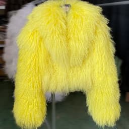 New Brand Women's Real Mongolia Sheep Fur Jacket With Collar Winter Coat Female fur coat