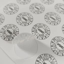 100pcs 20mm Destructive Brittle Paper Warranty VOID Label Sticker Repair Guanantee Year Month Expire Date Tamper Evident