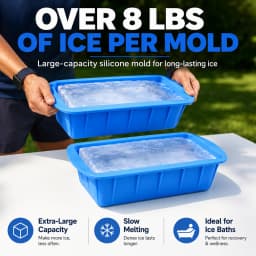 Extra Large Silicone Ice Block Mold Giant Ice Maker For Ice Bath Cold Plunge Tub Accessories And Camping Coolers Chiller