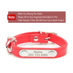 Engraved Name Tag Pet Dog Collar for Small Medium Large Dogs Custom ID Nameplate Soft PU Leather Puppy Cat Dog Collar Supplies
