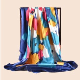 High Quality Shawl Satin Silk Square Scarf Women Flower Neckerchief Ladies Headband Hair Bands Print Foulard Hijab Wraps Bandana