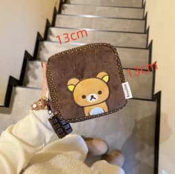 New Original Embroidered Cartoon Bear Passport Bag Versatile Large-capacity Document Storage Bag Portable Travel Cute Coin Purse