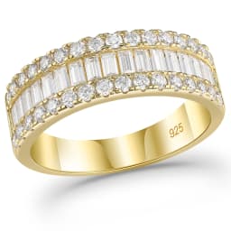 Newshe D VVS1 GRA Certified Moissanite Rings for Women Solid 925 Sterling Silver Yellow Gold Color Wedding Engagement Ring