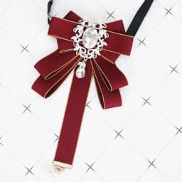 Gorgeous Bow Tie Vintage Luxury Lady Head Diamond Pearl Ribbon Tassel Brooch Chic Girls Elegant Costume Jewelry Collar Pin