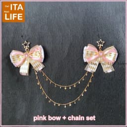Italife 40 Cm Gold Chain with Bow Ita Bag Accessories Set Women Anime Display Itabag Charm Decoration Stars Chain for Girls H371