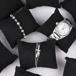 12 Pack Small Black Watch Pillow Velvet Bracelet Pillow Jewelry Displays Watch Bracelet Bangle Cushions Stand for Boxs