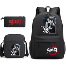 Demon Slayer Anime Print School Backpack Set 3Pcs with Shoulder Bag Pencil Case for Boys Girls