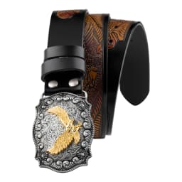 Embossed Eagle Belt No Buckle Decorative Strap