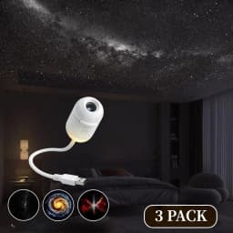 WACUAAO 2-in-1 HD Galaxy Projector, Compact Starry Sky Night Light with 10 Scenes, Portable Planetarium Lamp for Room Decor
