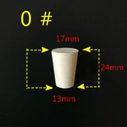 000#-20# Laboratory Rubber Plug Bungs Flask Tapered Tube Solid White Alkali-resisting Lab Push-In Sealing Plug