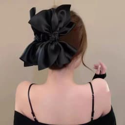 Large Bow Hair Claw Clip New Trendy Solid Color Black Hair Shark Grab Clip Hair Styling Tools Hair Accessories for Women Girl