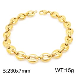 7/9/11mm Multi-Size Coffee Bean Link Chain Bracelet For Men Women Gold Color Stainless Steel Punk Fashion Jewelry