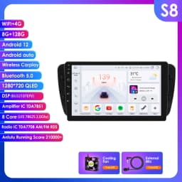 10.1" Hizpo 2Din Android Auto Car Radio for Seat Ibiza 2009 - 2013 GPS Navigation RDS DSP 4G SWC BT CarPlay Intelligence System