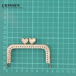 LIONSEN 8.5cm Heart Square Metal Purse Frame Handle for Clutch Bag Coin Kiss Clasp Lock Silver Hardware Bag Accessory