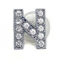 Shoe Charms Glitter Rhinestone Letter Silver Crystal Alphabet DIY Alloy Shoe Decorations Jewelry Slider Bracelet Wristbands