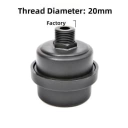 1pcs Plastic Air Compressor Muffler 12.5mm/ 16mm/ 20mm Oil-free Air Compressor Accessories Noise Filter Muffler Black