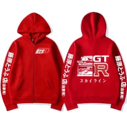 Anime Initial D Drift AE86 Zipper Hoodie Casual Vintage Zip Up Hooded Sweatshirts JDM Car Oversized Hoodies Cardigan Jacket Coat