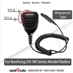 Baofeng UV-13Pro Waterproof Microphone Shoulder Speaker UV-9R PRO 2 Pins for Walkie UV-5R/UV-82/UV-16/TH UV8000D Two Way Radio