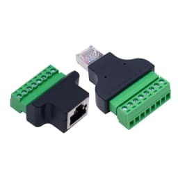 RJ45 to screw terminal Block 8p connector ethernet RJ45 Male Female to 8 pin screw terminal network adapter cable for CCTV DVR