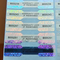 100pcs 36x8mm Dogbone Security Seal Silver Hologram Sticker Tamper Proof Serial Number VOID Left Tamper Evident Label
