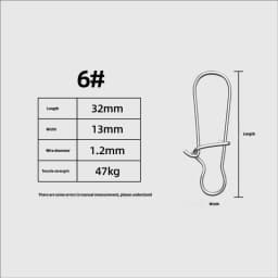 50pcs Stainless Steel Fishing Snap Hooked Snap Pin Fastlock Clip Accessories Tackle for Barrel Swivel Lure Hook