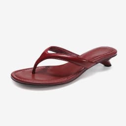 Kitten and French vacation style flip-flops premium oil wax sheepskin slippers casual sandals