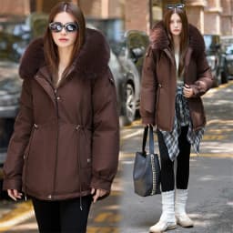 Winter Jacket 2026 New Women Parka Clothes Mid Length Coat Wool Liner Hooded Jacket Fur Collar Thick Warm Snow Wear Padded Parka