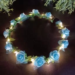 Elegant Simulation Rose Flower Wreath Headband Luminous Tiara Flower Crowns LED Light Garland Glowing Wreath Wedding