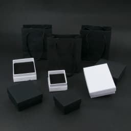 1PCS Multi Size Square Ribbon Jewelry Box With Ring Earring Necklace Bracelet Charm Jewelry Kraft Paper Gift Packaging Box Suppy