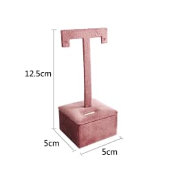 New Solid Wood Pink Velvet Jewelry Display Stand Ring Earrings Bracelet Necklace Watch Pendant Storage Display Stand