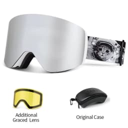 COPOZZ OTG Ski Goggle Snowboard Mask For Men Women Yellow Lens Case Eyewear Kit Cylindrical UV400 Protection Snow Glasses Adult